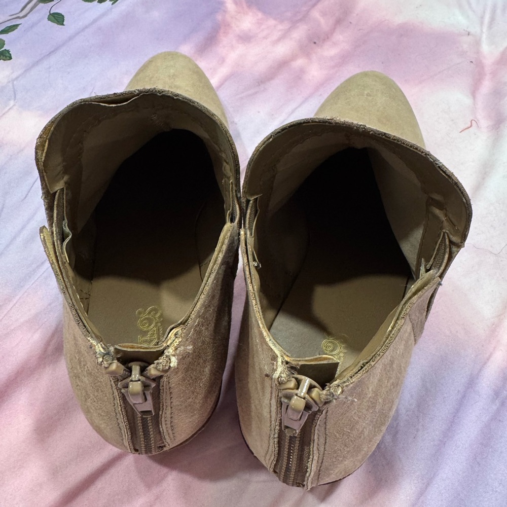 Tan Suede Ankle Boots - Picture 5 of 10